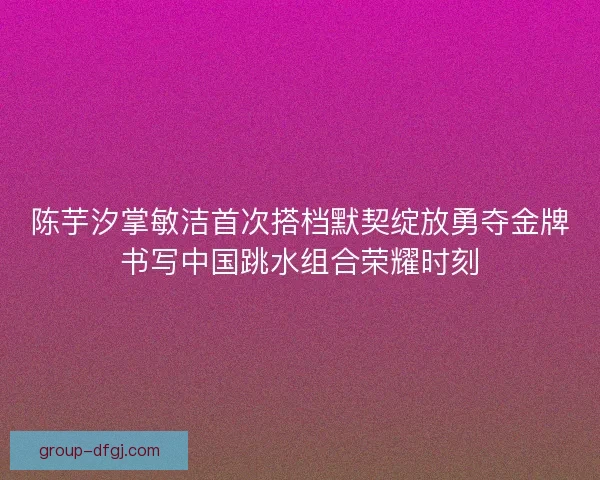 陈芋汐掌敏洁首次搭档默契绽放勇夺金牌书写中国跳水组合荣耀时刻 陈芋汐掌敏洁首次搭档默契绽放勇夺金牌书写中国跳水组合荣耀时刻